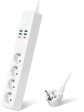 IN-127 Удлинитель BKL-03-3 сетевой 2м на 4 розетки и 4 USB