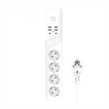 IN-127 Удлинитель BKL-03-3 сетевой 2м на 4 розетки и 4 USB