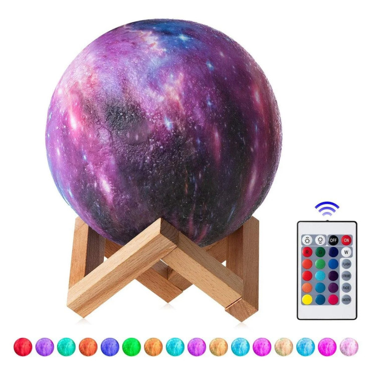NCH-034-13 Ночник-светильник Moon Lamp цветной с пультом 13 см