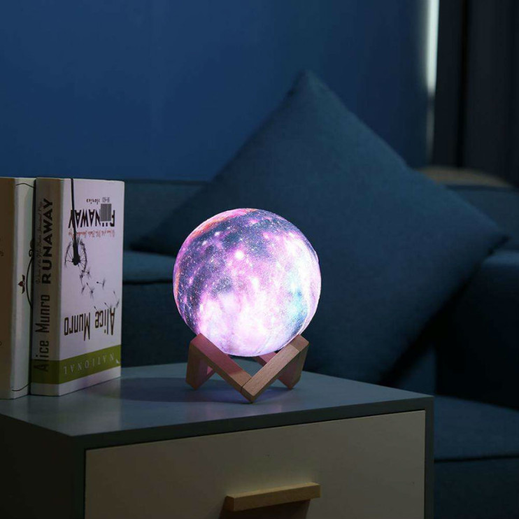 NCH-034-13 Ночник-светильник Moon Lamp цветной с пультом 13 см