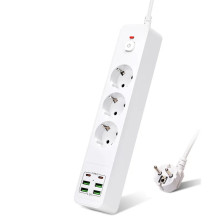 IN-126 Сетевой фильтр BKL-03-3  2 м на 3 розеток 4 usb белый