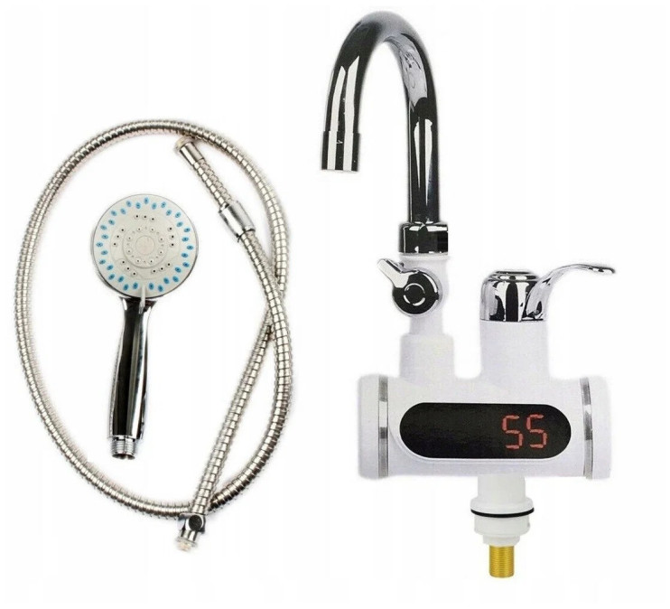 DOM-010 Водонагреватель HY30-07 проточный с дисплеем и душем