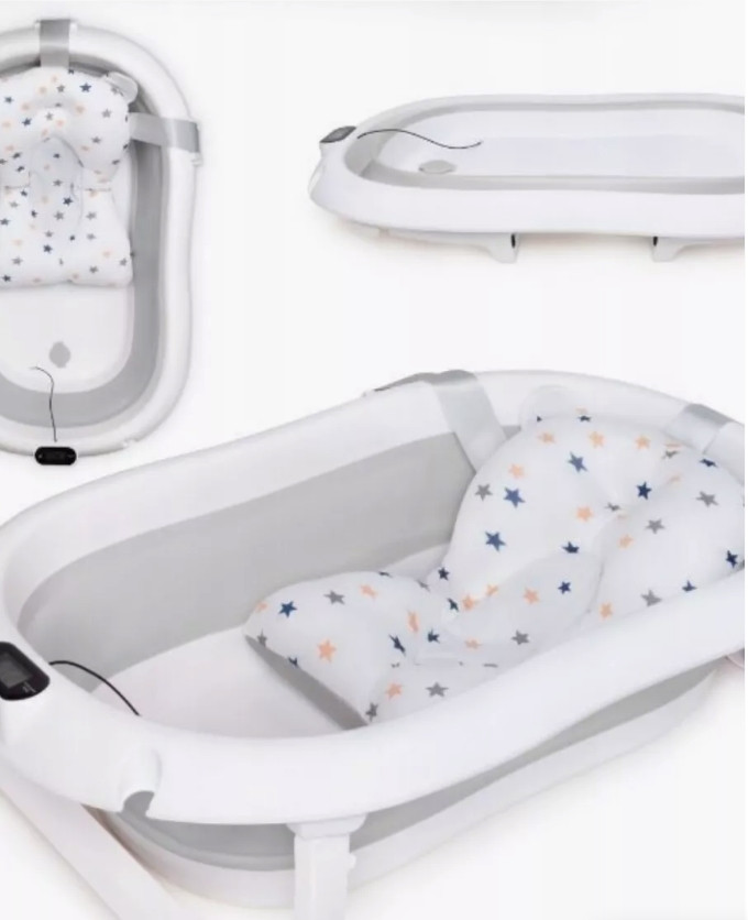 DT-882 Складная детская ванночка для новорожденных силиконовая, компактная, сливающаяся, переносная