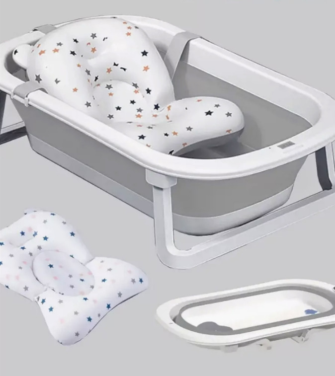 DT-882 Складная детская ванночка для новорожденных силиконовая, компактная, сливающаяся, переносная