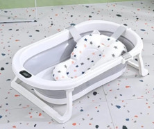 DT-882 Складная детская ванночка для новорожденных силиконовая, компактная, сливающаяся, переносная