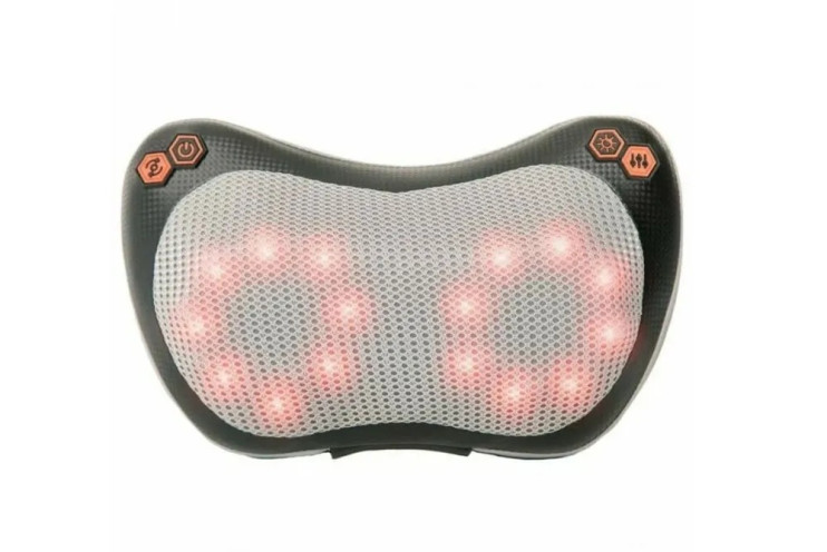 AV-184 Подушка массажная 16 роликов черная