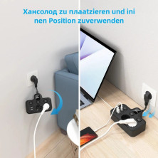 IN-129 Cетевой фильтр на 2 розетки черный (2вход USB) BKL-503