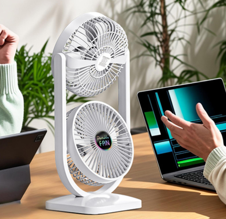 VR-025 Вентилятор Double Coolness с 2 турбинами, настольный 