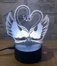 NCH-149 Ночник 3D (сердце лебеди и воздушные шары)