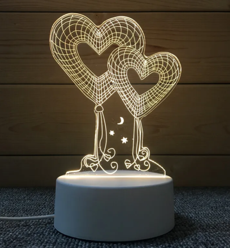 NCH-149 Ночник 3D (сердце лебеди и воздушные шары)