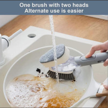 TV-627 Щетка Dish Wand Scrub Brush двухсторонняя для мытья посуды с емкостью  