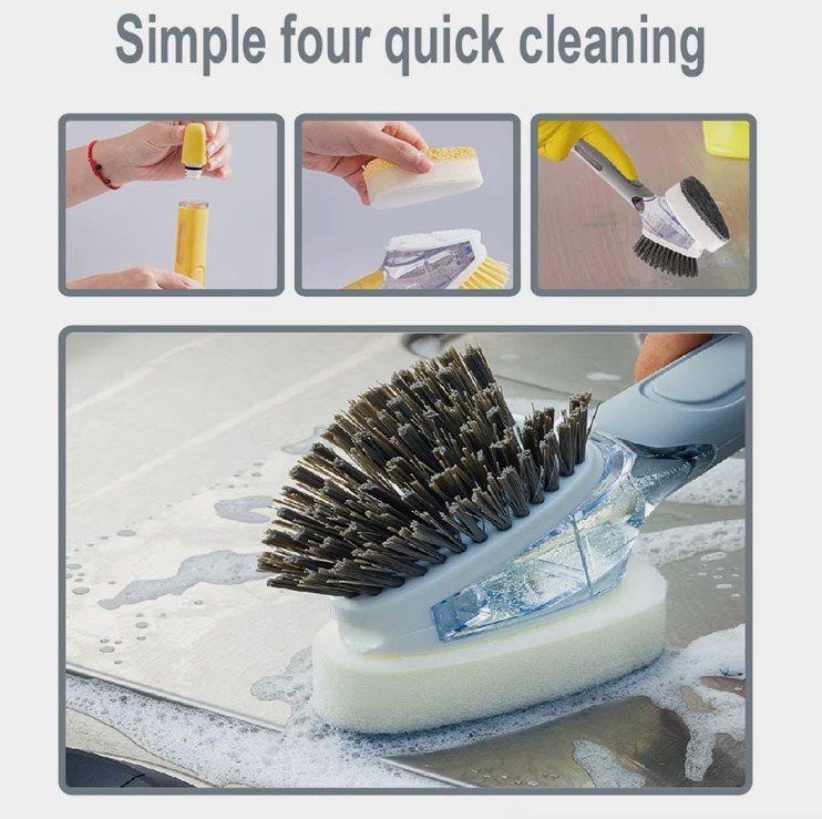 TV-627 Щетка Dish Wand Scrub Brush двухсторонняя для мытья посуды с емкостью