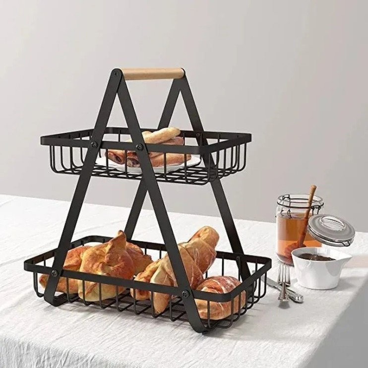 KP-121 Корзина Home Storage Rack DZ3369A 2 яруса для фруктов и овощей