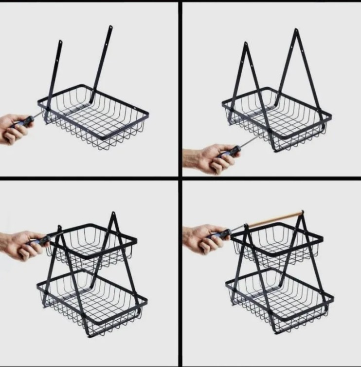 KP-121 Корзина Home Storage Rack DZ3369A 2 яруса для фруктов и овощей