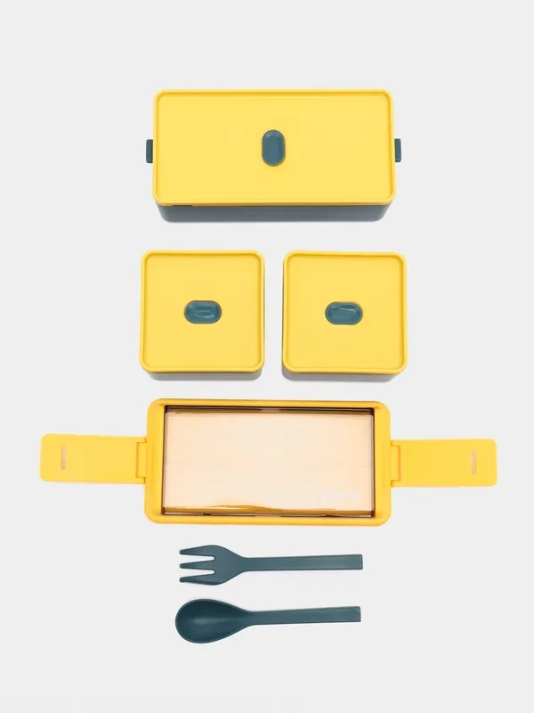 KP-258 Ланч бокс Lunch Box 1400ml с вилкой и ложкой