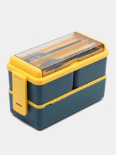 KP-258 Ланч бокс  Lunch Box 1400ml с вилкой и ложкой