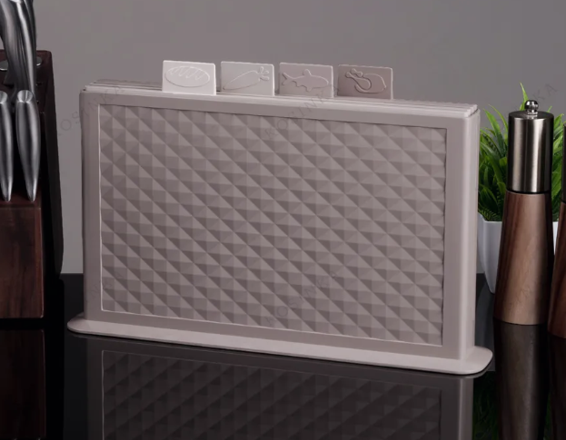 KP-896 Доска разделочная пластиковая набор на подставке 4 шт