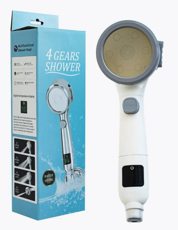 DOM-003 лейка для душа 4D Grears Shower микро-точки с LED дисплеем