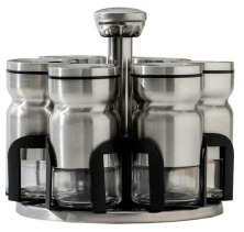KP-133 Набор Glass Canister With Metal Casing для специй 6pcs солонок 