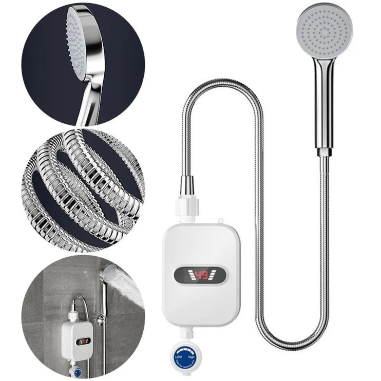 DOM- 028 Водонагреватель проточный  с цифровым дисплеем  