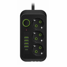 IN-117 Удлиннитель F09U сетевой с тремя делениями (4 входа USB)