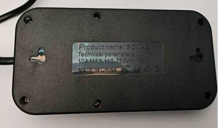 IN-113 Сетевой фильтр F09U 2м на 3 розеток и 4 usb черный