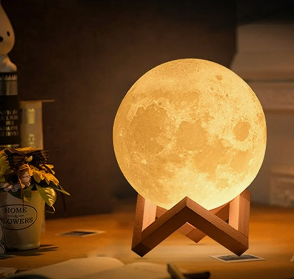 NCH-020-13 Ночник-светильник 3D Moon Lamp 13 см цветной