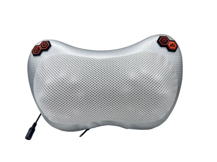 AV-186  Подушка массажная 16 роликов серый