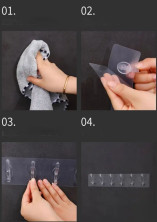 TV-733 Вешалки-крючки настенные самоклеящиеся 6 шт прозрачные крепкие