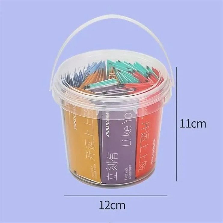 TDK-181 Флоссы для зубов цветные в ведерке 100 шт