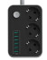 IN-096 Сетевой фильтр 2.5м 6 usb 3 розеток черный