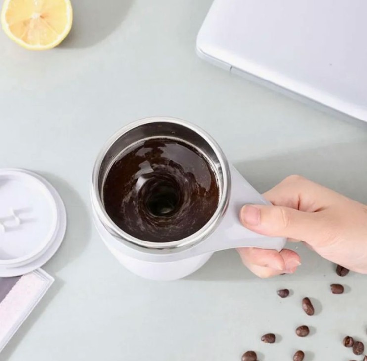 PS-005 Термокружка с автоматическим размешиванием и крышкой,380мл,USB зарядкой