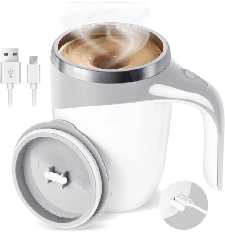 PS-005 Термокружка с автоматическим размешиванием и крышкой,380мл,USB зарядкой