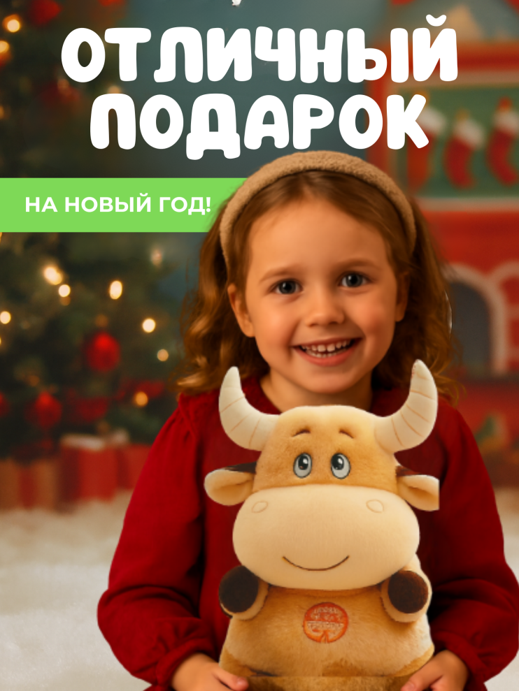 COW-1 Игрушка бычок с пледом