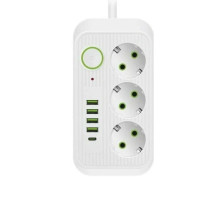 IN-112 Сетевой фильтр F09U на  2 м 3 розеток и 4 usb