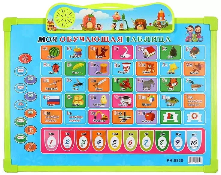 DT-190 Обучающая таблица + доска 2в1 25*35 cm 8937