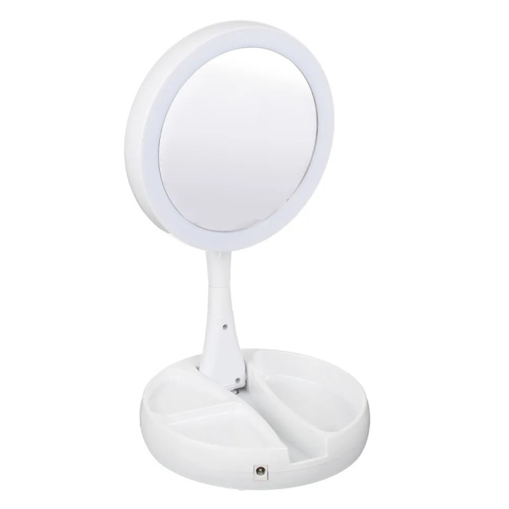 TDK-045  Зеркало FoldAway Mirror со светодиодной подсветкой