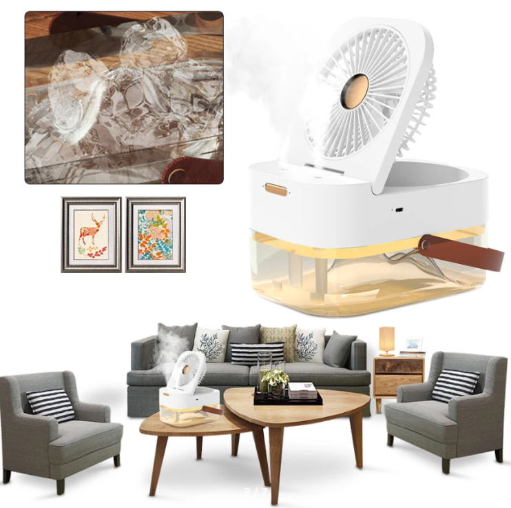 KP-274 Вентилятор Dual Srpay Night Light с увлажнением воздуха и ночным светом