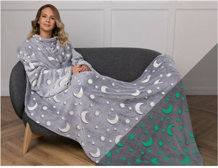 TDK-081 Плед Starry Night с рукавами светящийся для взрослых