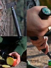 IN-245 туристический набор с топором и лопатой в чемодане 15 в 1