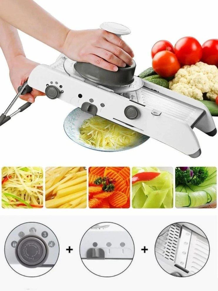 KP-228 Овощерезка Smart Multifunction Mandolin Slicer с держателем