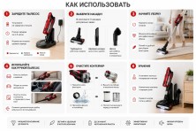RZ-018 Пылесос Cordless Vacuum Cleaner DSP Kd2023 вакуумный беспроводной c поворотом щетки на 180 градусов
