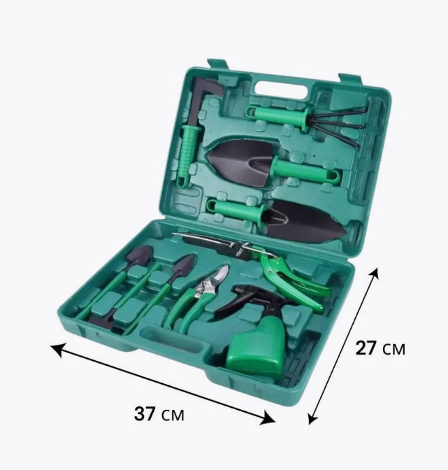IN-130 Набор садовых инструментов 10 в 1 в чемодане