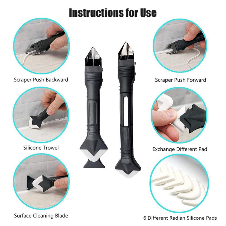 RZ-693 Скребок Silicone Trowel & Scraperi для герметика угловой