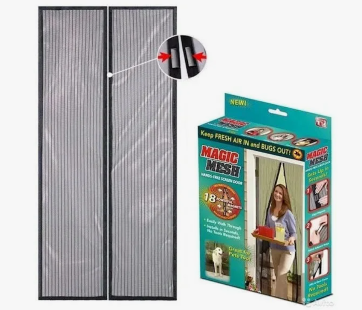 TV-368 Штора Magic Mesh антимоскитная на магнитах 100х210 см