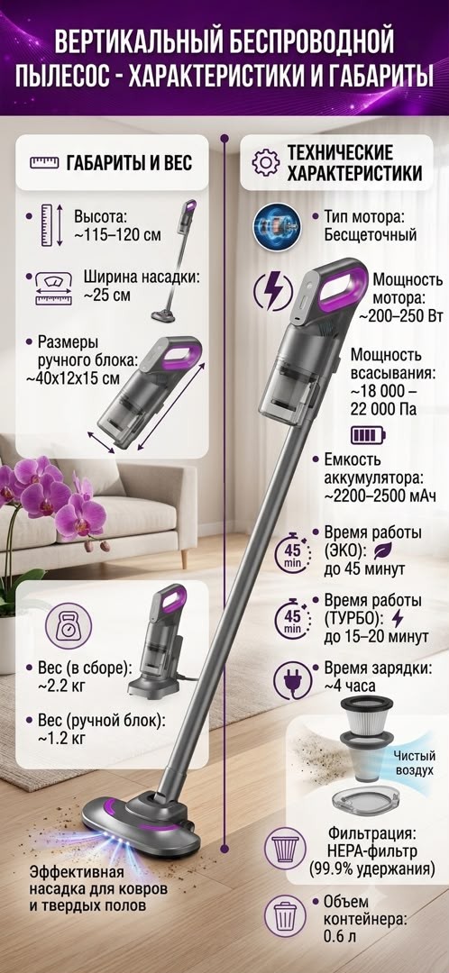 RZ - 277 Пылесос Intelligent Vacuum Cleaner вертикальный беспроводной 2в1 ,мощный ручной пылесос для дома ,авто с НЕРА-фильтром и Led подсветкой