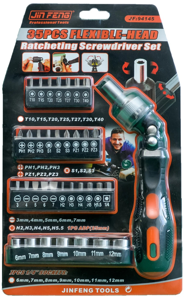 IN-179 Набор инструментов 35pcs Flexible Head