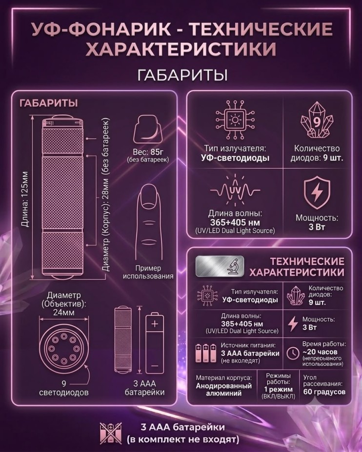 FNA-209 Уф-фонарик портативный для сушки ногтей 9Led, мини Uv лампа для гель лака,базы,топа