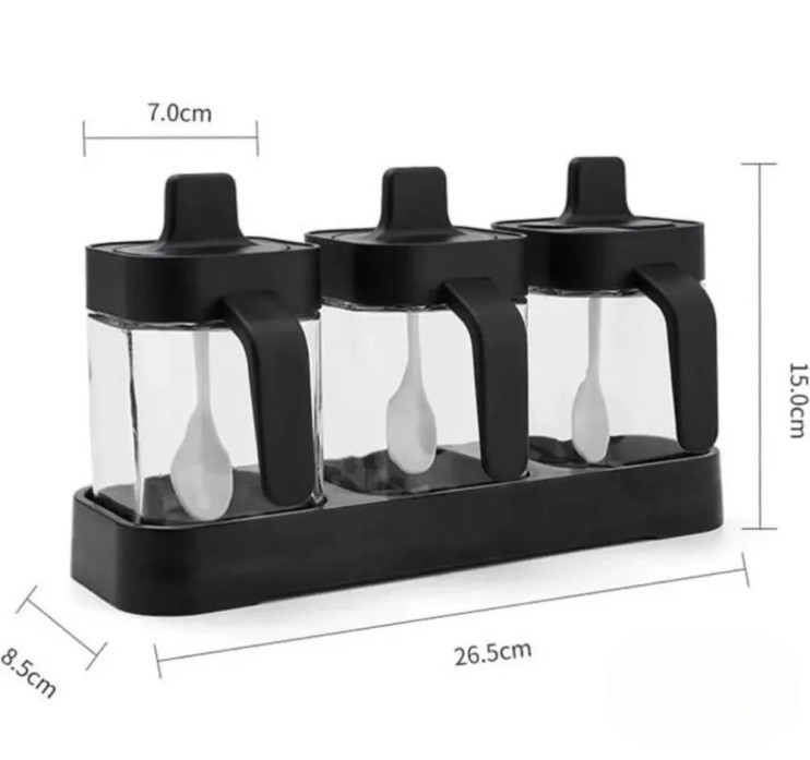 KP-174 Набор для специй Spice Jar TLG-028 с ложками 3 шт 