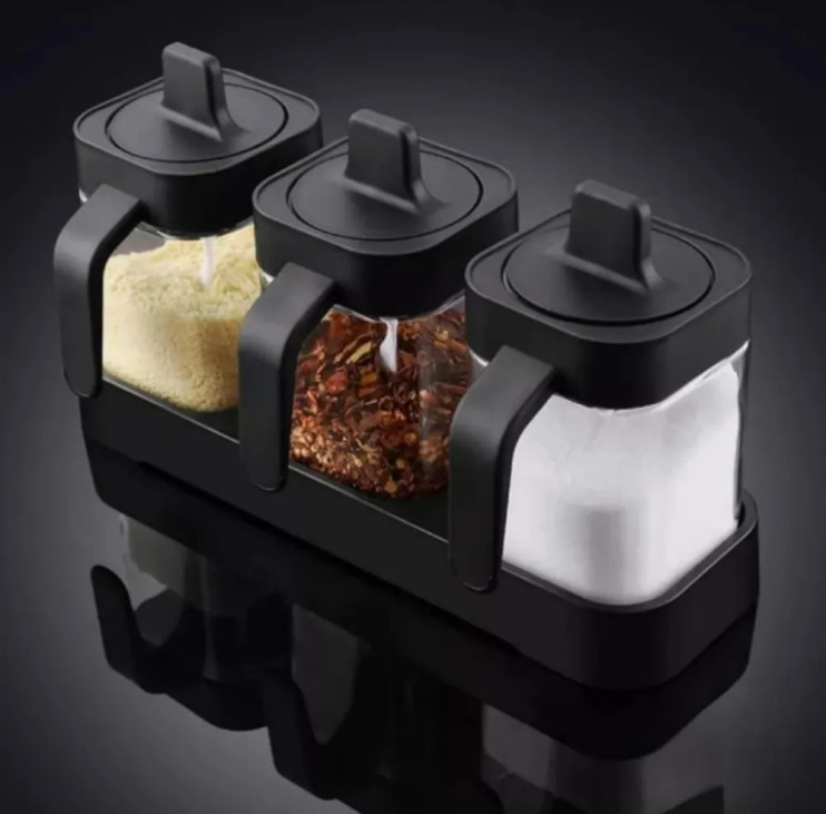 KP-174 Набор для специй Spice Jar TLG-028 с ложками 3 шт 
